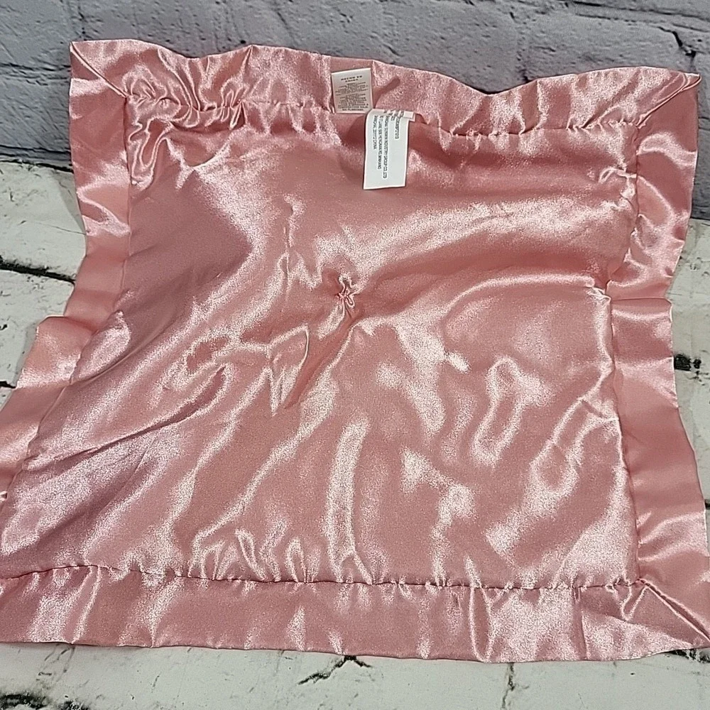 Cloud Island Pink Flamingo Baby Lovey Security Blanket Satin Back 14